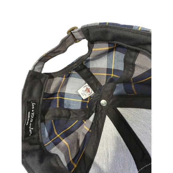Love Your Melon Blue Yellow Plaid Adjustable Strap Back Baseball Cap Hat - Picture 6 of 6